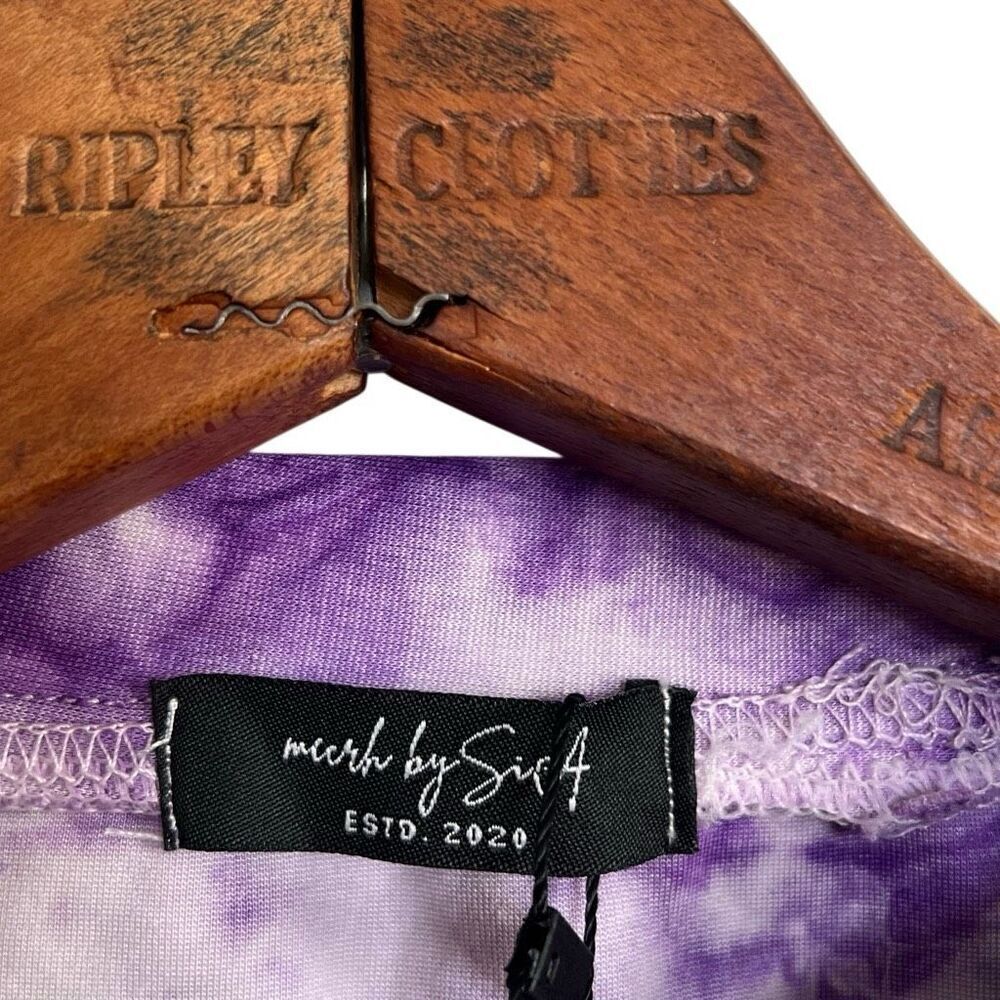 Merch by Sia NWT Tie Dye Crew Neck Crop Pullover Sweatshirt Purple Size Medium‎ - Picture 7 of 9